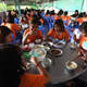 Students at a boarding school in Ho Chi Minh City eat lunch together